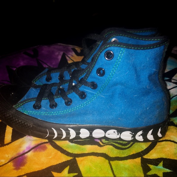 Converse Shoes - TEAL MOON PHASES CONVERSE ALL STAR HIGH TOPS